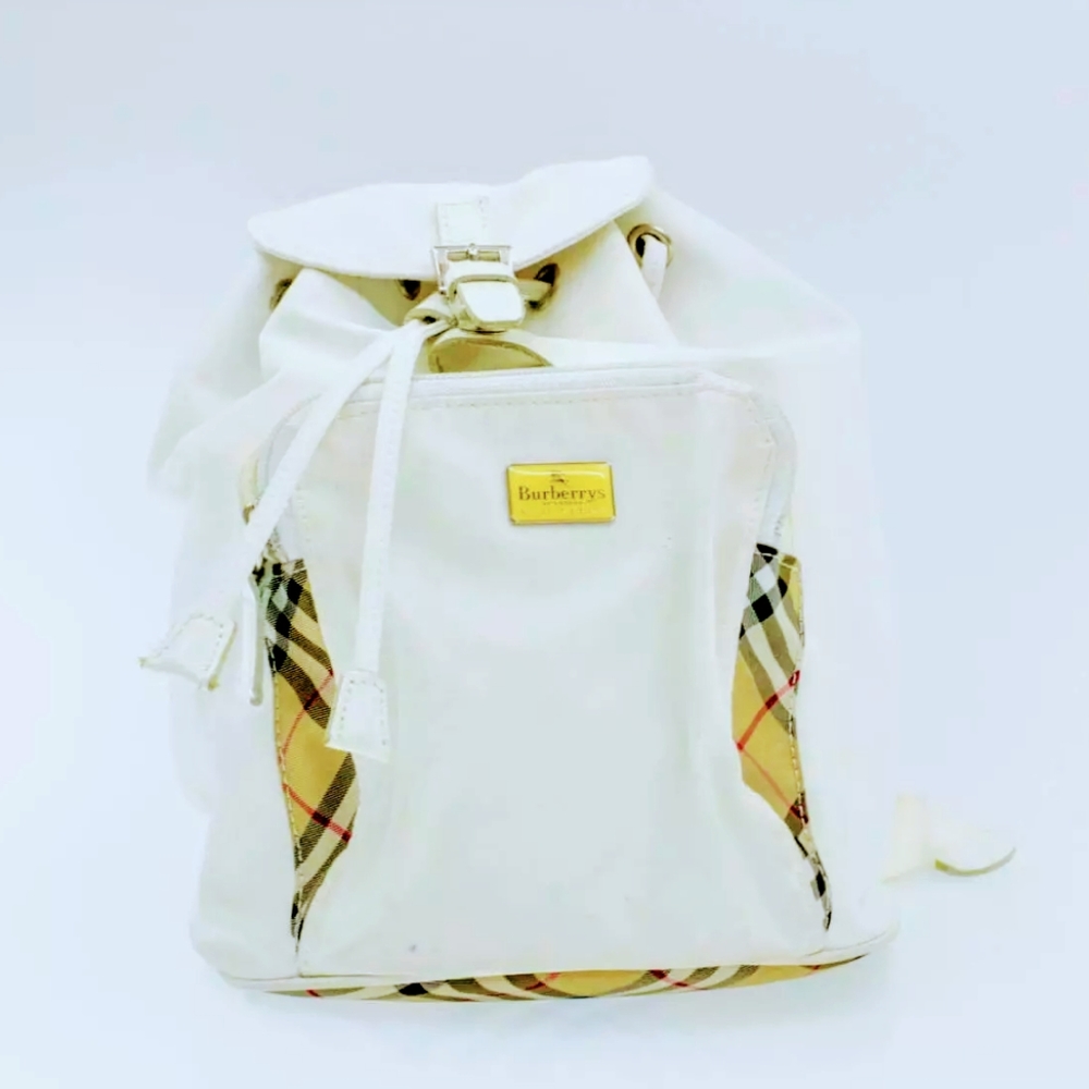 Burberrys Nova Checkered Mini Backpack (Blue Label